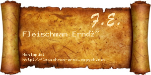 Fleischman Ernő névjegykártya