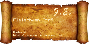 Fleischman Ernő névjegykártya