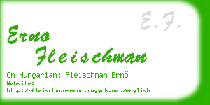 erno fleischman business card